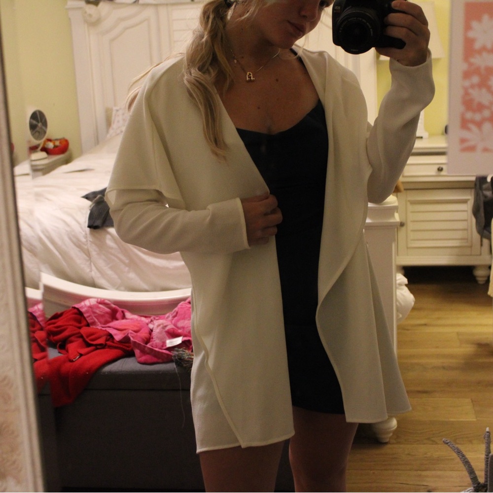 Women's Cream Open-Front Vest